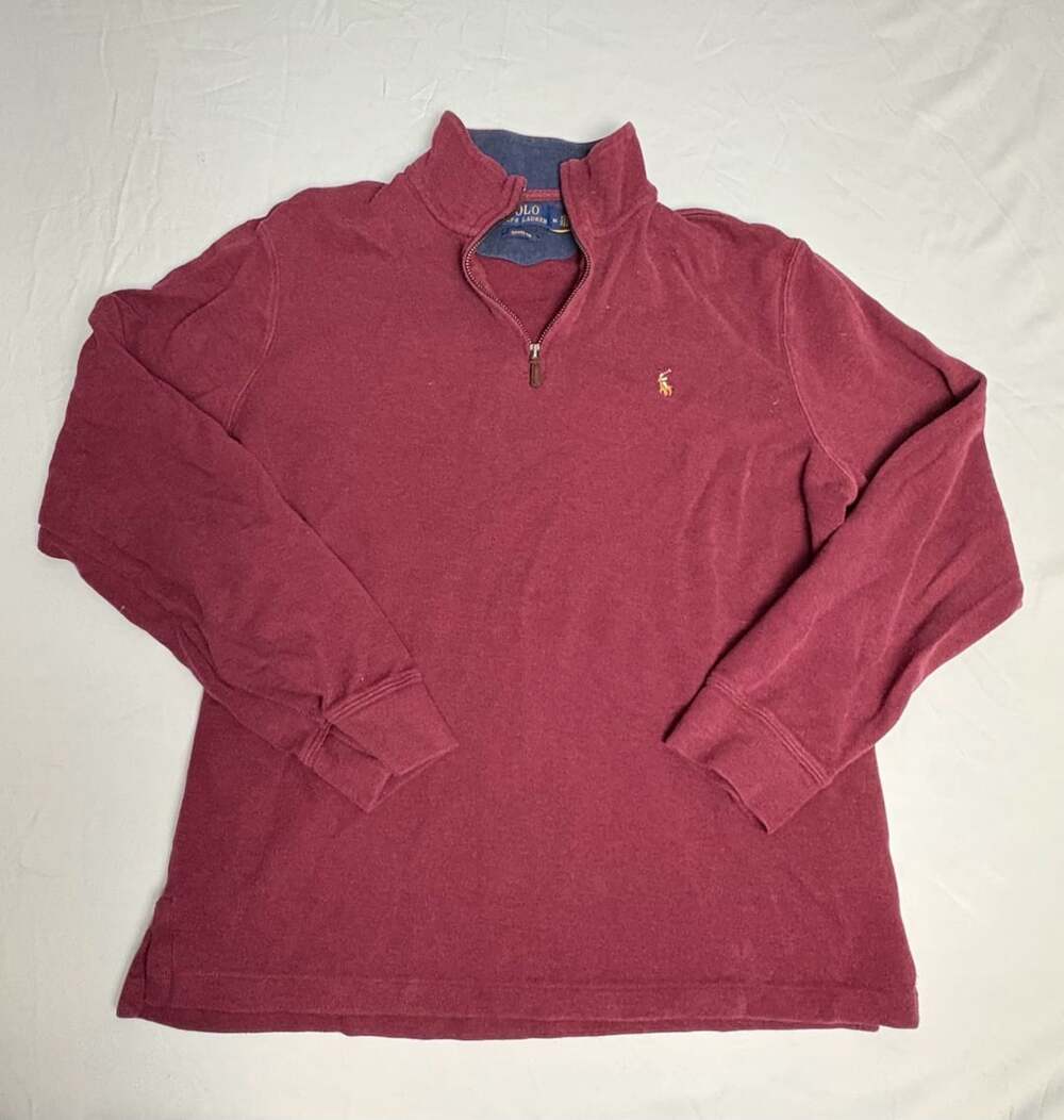 Polo Ralph Lauren Estate-Rib Quarter-Zip Pullover Burgundy Medium
